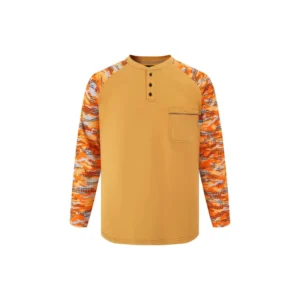 Unisex Flame Retardant Cotton Work Shirts EN ISO 11612 NFPA 2112 Compliant Breathable Button Up Pocket Construction Work Clothes