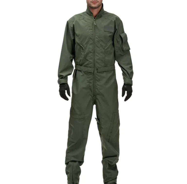 Unisex-Green-Nomex-Flight-Suit-Pilot-Coveralls-Airline-Uniform