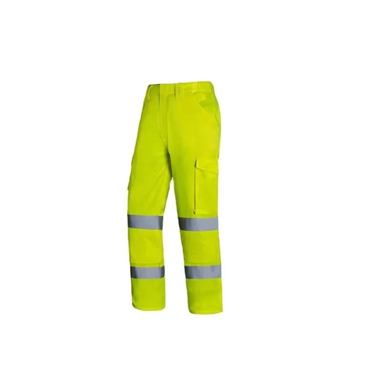 Unisex-Hi-Vis-100-Polyester-Fluorescent-Yellow-Reflective-ANSI107-EN20471-Certified-Work-Safety-Pants-with-Customizable-Logo