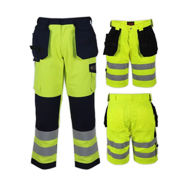 Unisex-Hi-Vis-Cargo-Trousers-4-Way-Stretch-Pants-With-Reflective-Tape-Made-of-Cotton-Polyester-and-Nylon-for-Adults