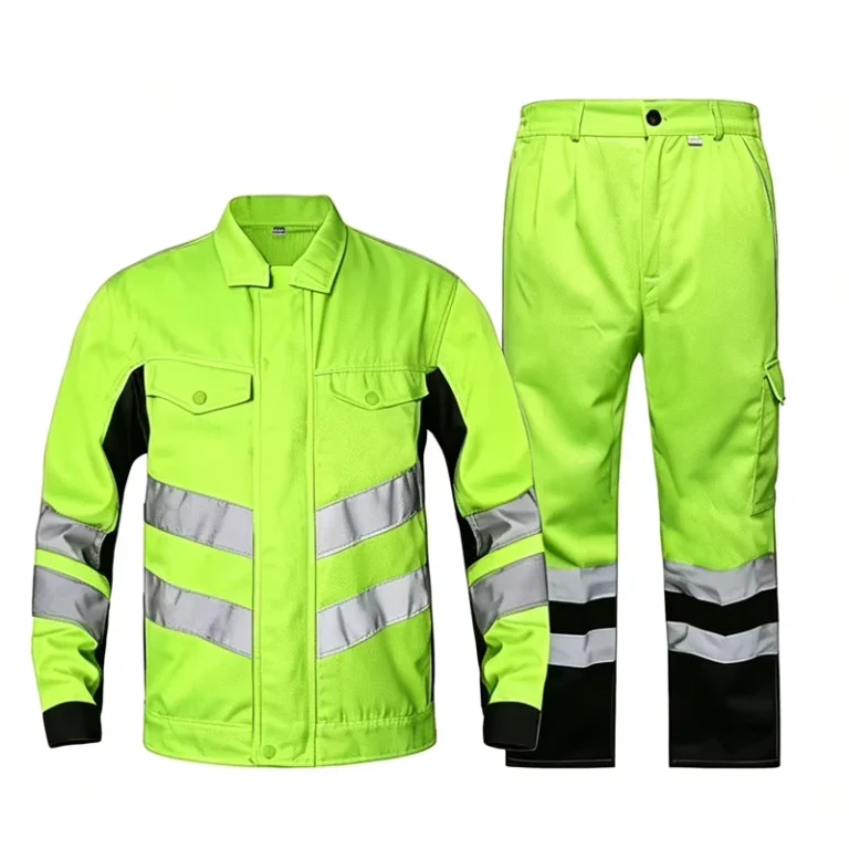 Unisex-High-Visibility-Workwear-Jacket-Pants-Set-Fluorescent-Green-Reflective-Safety-Uniform-Construction-Road-Work-Spring
