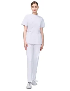 Unisex Hospital Nurse Uniform Set Dobby Fabric Floral Design