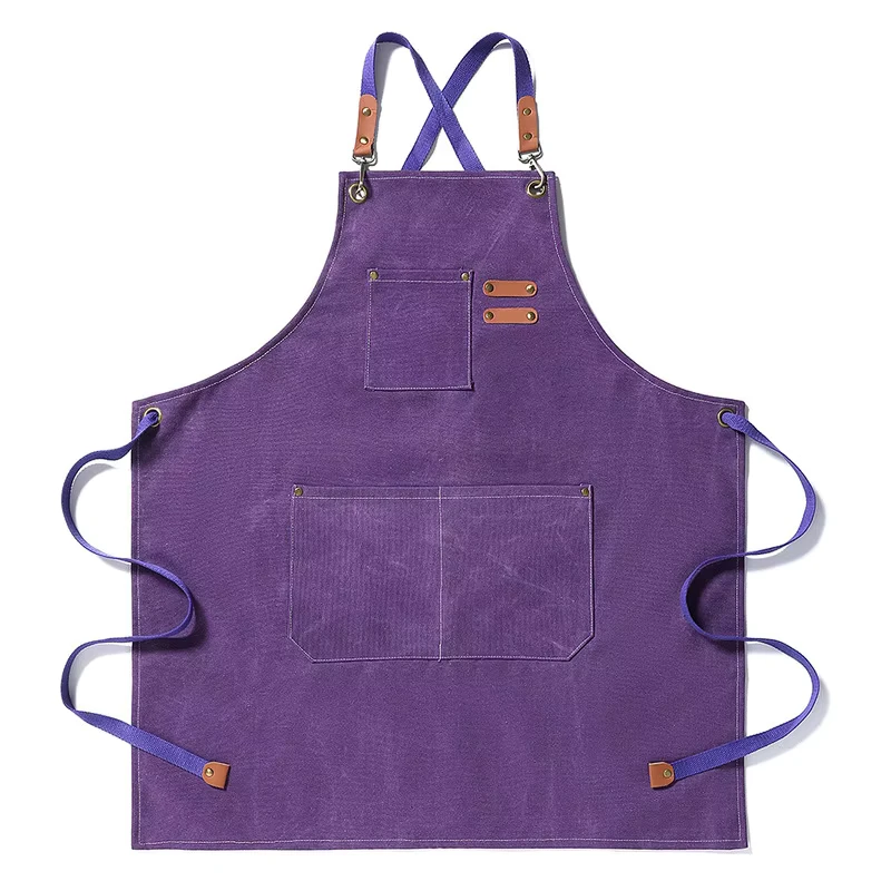 Unisex Long Canvas Apron for Waiters, Kitchens, Bars, Cafes, and Restaurants with Custom Logo