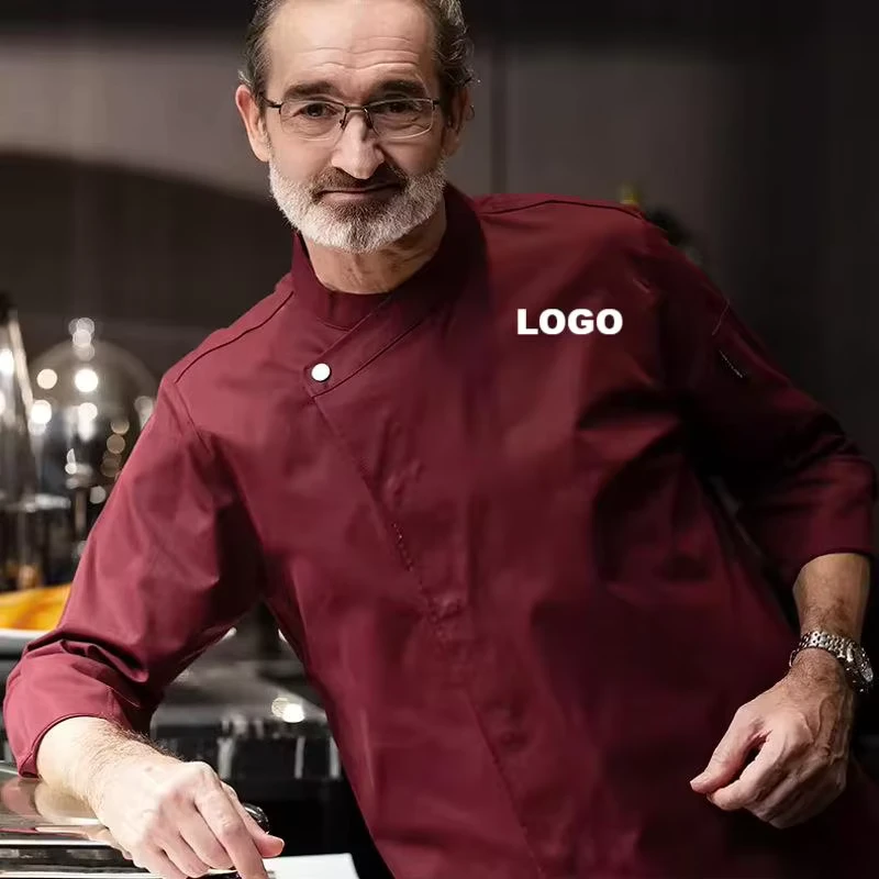 Unisex Long Sleeve Chef Jacket for Autumn Winter Professional Kitchen Uniform Restaurant Staff Wear Custom Logo