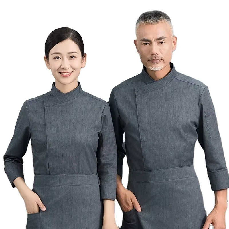 Unisex Long-Sleeve Chef Jacket for Restaurants, Cafes, and Catering