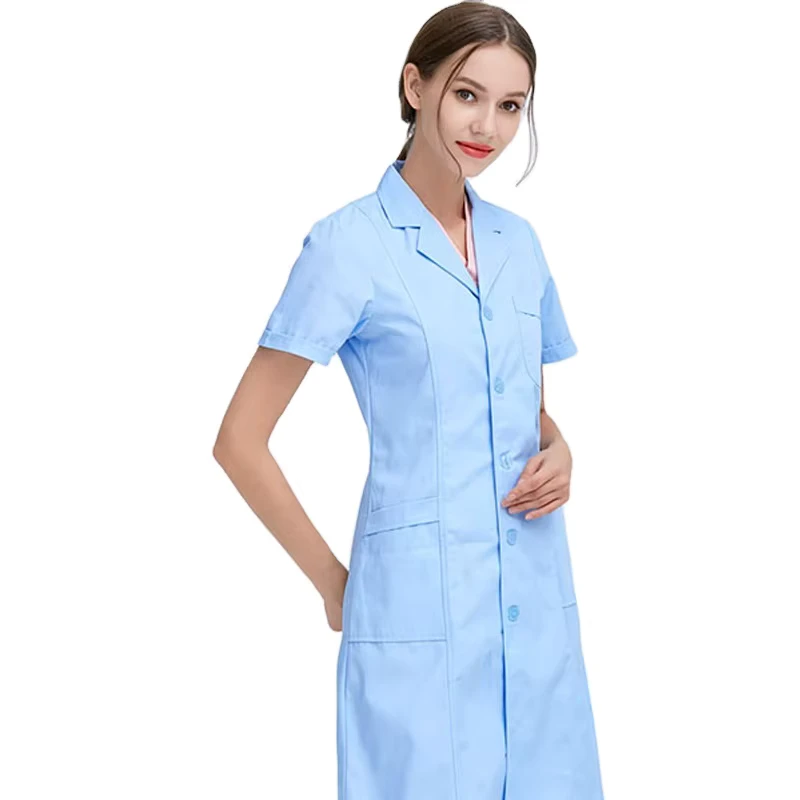 Unisex Long-Sleeve White Lab Coat with Multi-Pocket Design