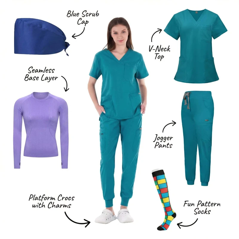 Unisex Medical Scrubs Set Custom Logo Anti Wrinkle Breathable Jogger Uniform Soft Washable High Quality Hospital