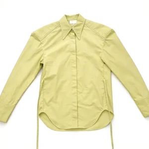 Unisex Men’s Solid-Color Business Casual Shirt, Long Sleeve, Curved Hem, Side Drawstring