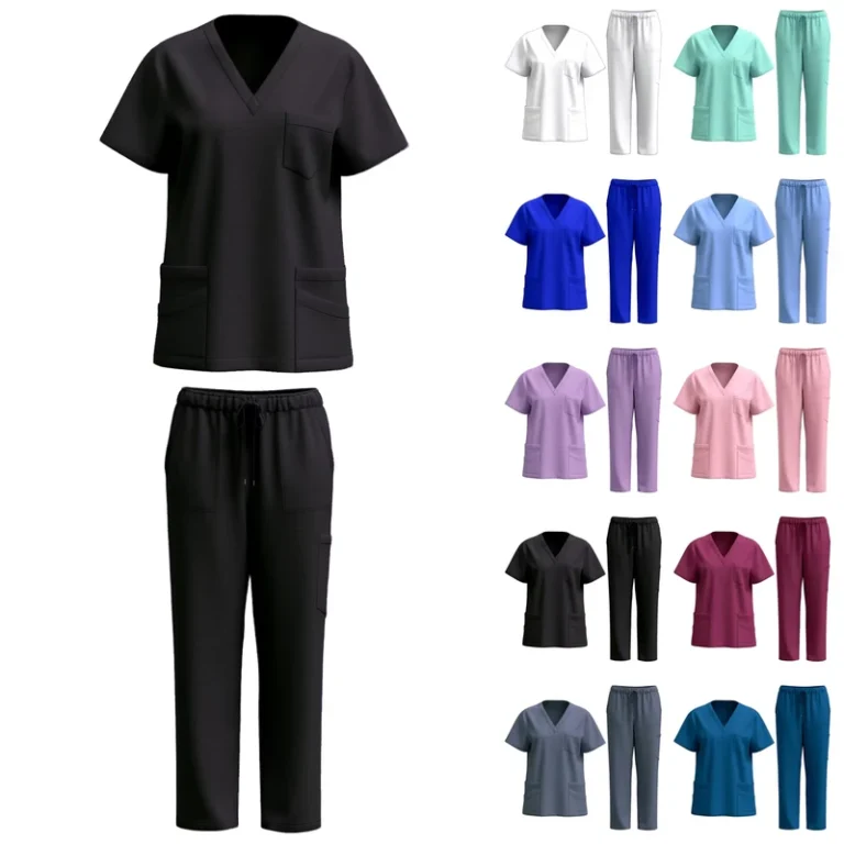 Unisex-Orange-Breathable-Dobby-Woven-Zipper-Scrub-Uniform-Set