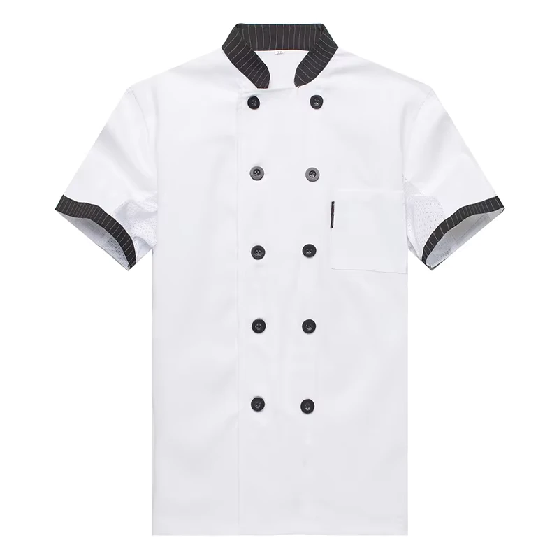 Unisex Oversized O-Neck Short-Sleeve Chef Coat for Restaurants and Hotels