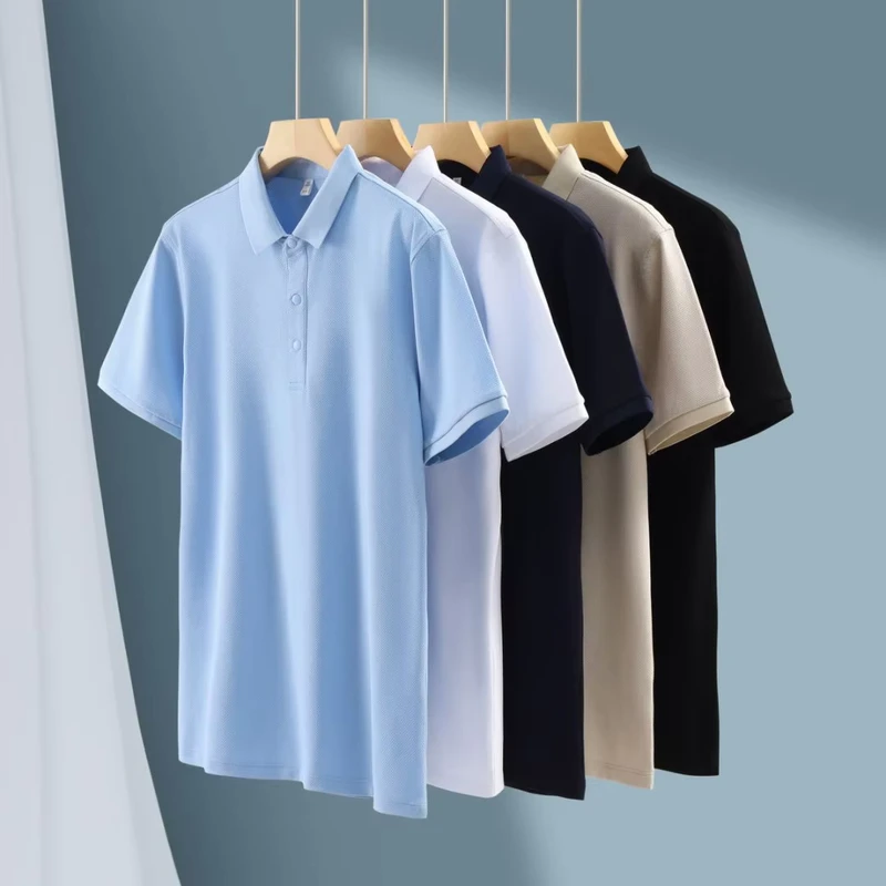 Unisex Plain Short-Sleeve Oversized Corporate Golf Polo Shirt Custom Workwear