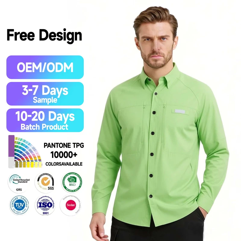 Unisex Plus Size Long Sleeve Fishing Shirt Spandex Polyester Breathable Quick Dry UPF 50+ UV Protection Custom Sublimation