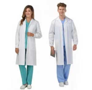 Unisex Polycotton Woven Doctor Lab Coat Uniform with Anti-Static and Needle Detection Features