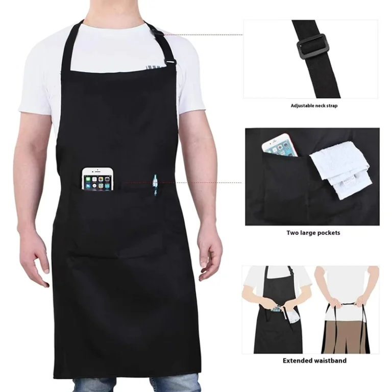 Unisex-Polyester-Cotton-Black-Sleeveless-Bib-Apron-Custom-Logo-Full-Printing-Design-Waterproof-Pocket-Kitchen-BBQ-Accessory
