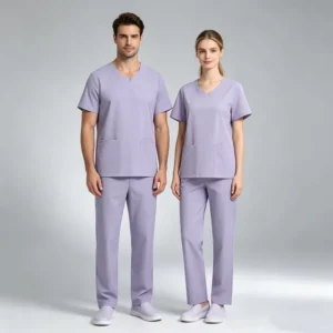 Unisex Polyester Hospital Scrub Set with Elastic Top and Pants ODM Supply