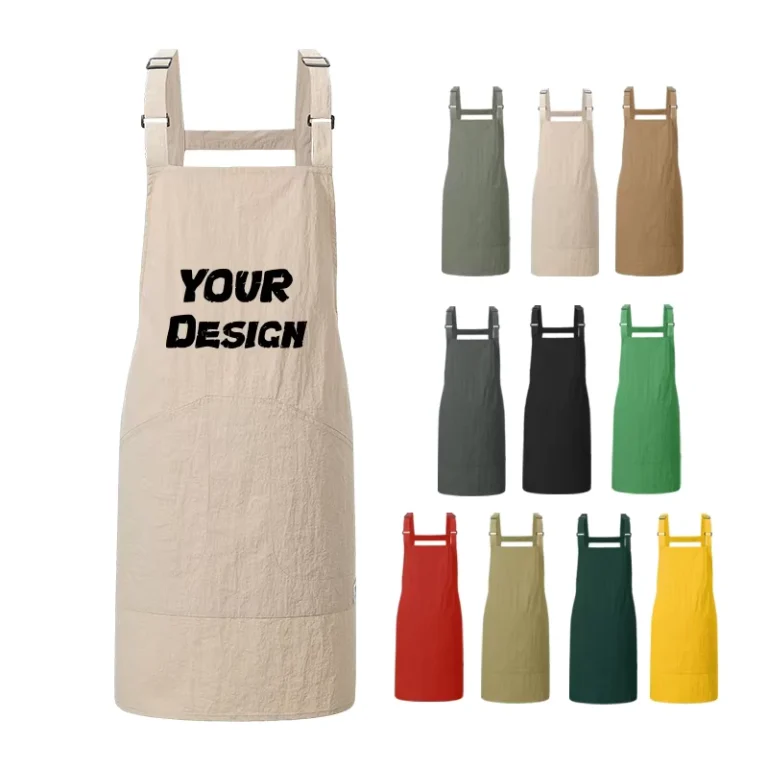 Unisex-Polyester-Kitchen-Apron-Waterproof-Barista-Chef-Uniform-with-Custom-Logo-for-Restaurant-and-Bar-Use