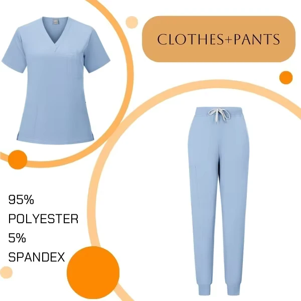 Unisex Quick-Dry Short-Sleeve Polyester Dobby Scrub Set for Medical, Nursing, and Pet Hospital Use