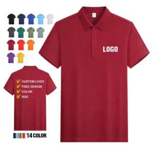 Unisex Quick Dry Sports Golf Polo Shirt Embroidered Work Uniform