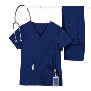 Unisex Quick Drying Nursing Scrubs Set New OEM Hospital Uniforms with Fashionable Top and Pants Woven Fabric In Stock