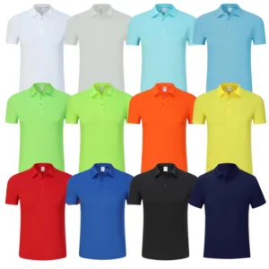 Unisex Quick dry Polyester Polo Shirts Plain White Men’s Polo Shirts Custom Logo printed Men’s T shirts