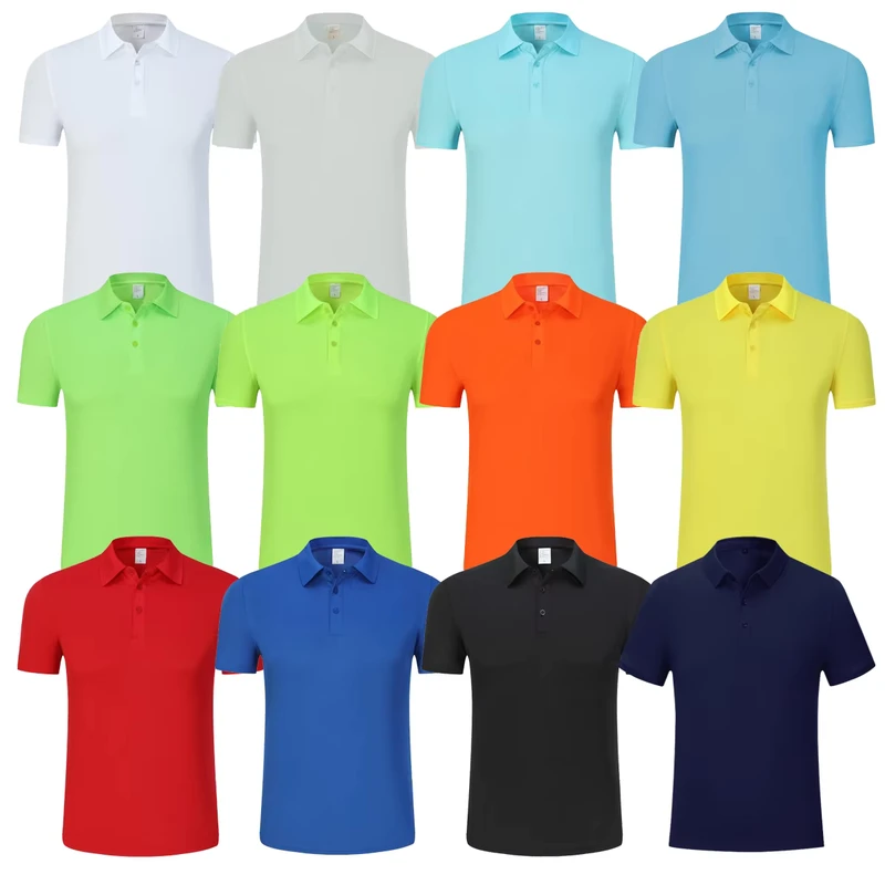 Unisex Quick dry Polyester Polo Shirts Plain White Men's Polo Shirts Custom Logo printed Men's T shirts