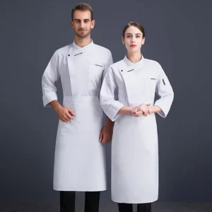 Unisex Restaurant Chef Uniform Set Short-Sleeve Polyester