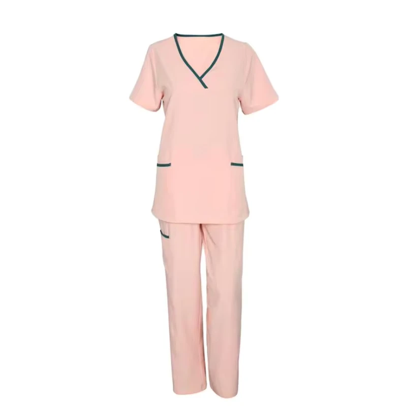 Unisex Scrub Sets Twill Fabric Tunic Shirt Short Sleeves Polyester Cotton Hospital Use Tj Shengri Brand