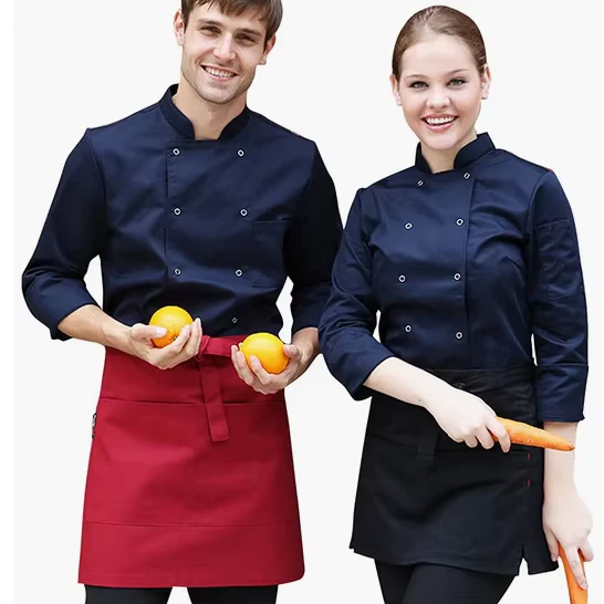 Unisex Short-Sleeve Chef Jacket Hotel Restaurant Uniform