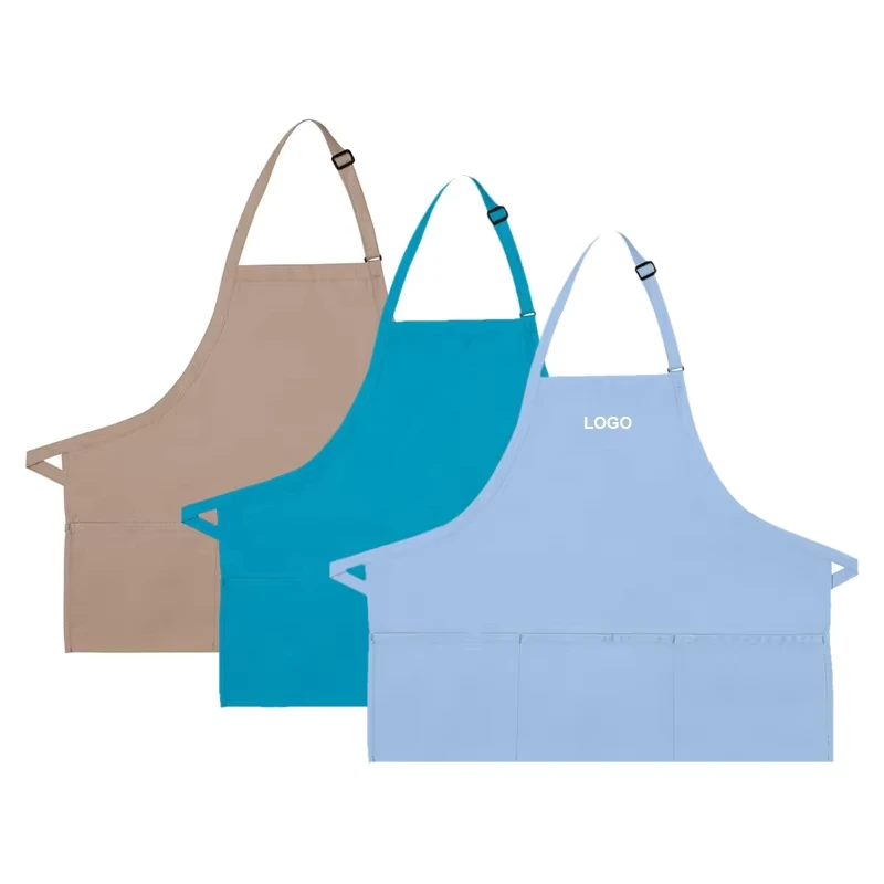 Unisex Soil-Stain-Release Hotel Restaurant Bartender Chef Kitchen Work Uniform Cooking Bib Apron