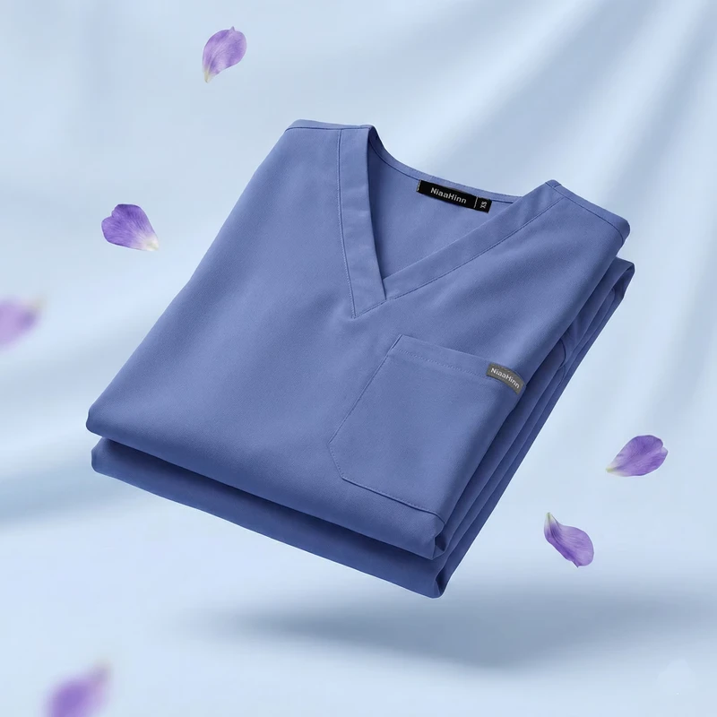 Unisex Stretch Polyester Rayon Spandex Medical Scrub Set