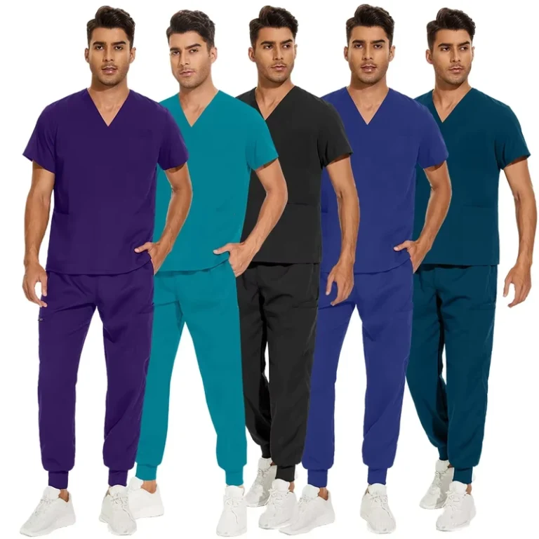 Unisex-Style-Short-Sleeve-Hospital-Nursing-Scrubs-Uniforms-Top-and-Jogger-Pants-Scrub-Uniform-Sets-Men-Surgical-Scrubs-Suits