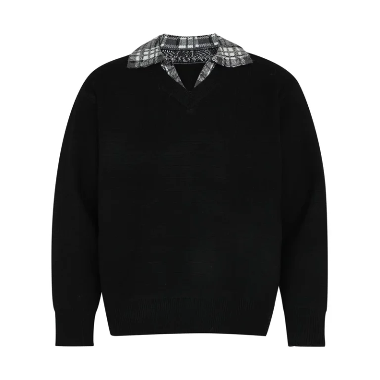 Unisex-Sweater-Simple-Solid-Color-Stand-Winter-Two-Piece-Knit-Loose-Lapel-Street-Fashion-Inspired-Mens-Casual-Sweater