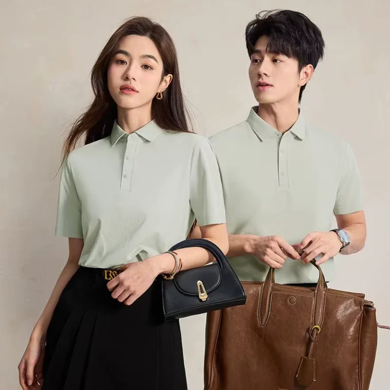 Unisex-T-shirt-Adult-Women-Solid-colored-Contrast-Lining-Collar-Cotton-poly-Polo-Top-In-stock-for-Casual-Daily-Office-Wear