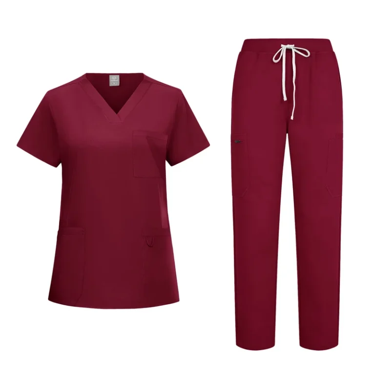 Unisex-Two-Piece-Nursing-Scrub-Set-for-Hotels-Hospitals-and-Pet-Grooming-Polyester-Dobby-Fabric