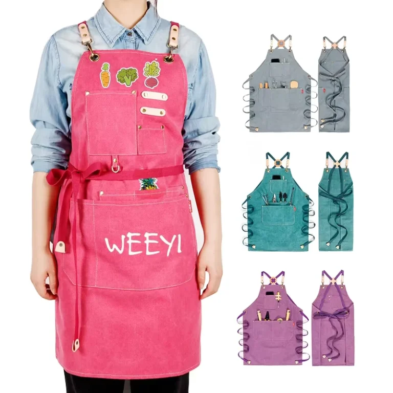 Unisex-Waiter-Uniform-Custom-Logo-Kitchen-Bar-Restaurant-Bib-Apron-Sleeveless-Cotton-Canvas-Customizable