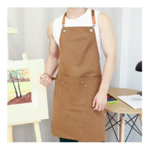 Unisex Waterproof Canvas Cotton Bib Apron with Adjustable Straps