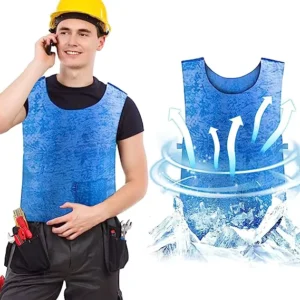 Unisex Waterproof Zipper Air Conditioner Jacket Thin Evaporative Cooling Vest Men Women Adults Summer Ice Cooling Body Vest
