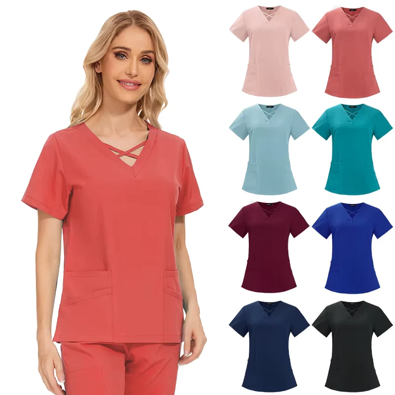 Unisex Woven Hospital Nursing Doctor Scrub Set Breathable Medical Uniform