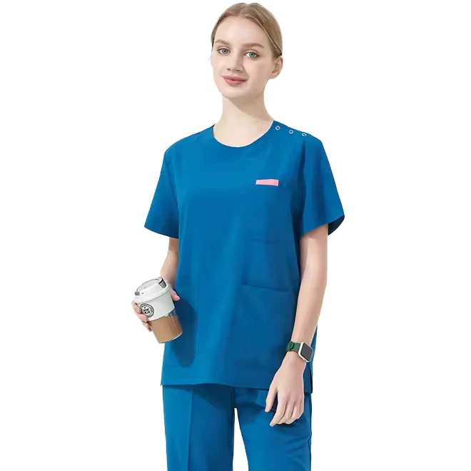Unisex Woven Surgical Scrub Set Stretch Clinical Workwear for Doctors and Nurses