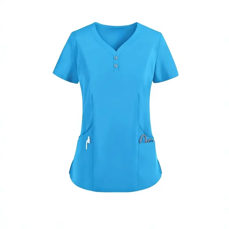V-Neck-Medical-Nurse-Uniform-Set-Hospital-Work-Clothes-Polyester-Dobby-Fabric-for-Nurses-Dentists-Veterinarians