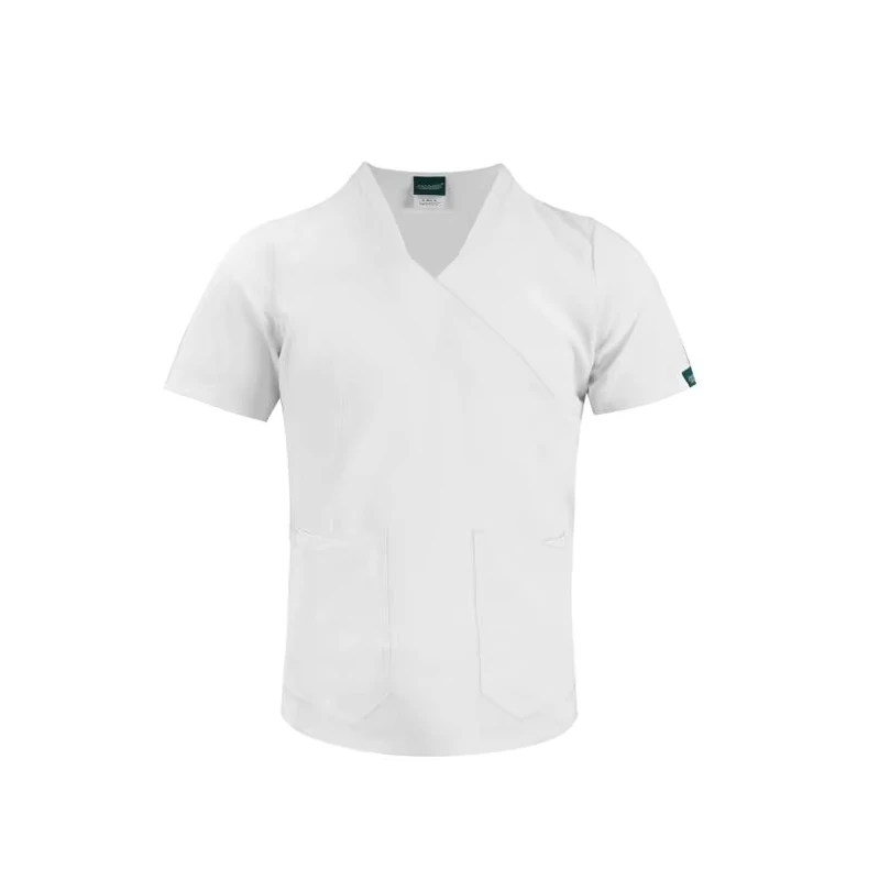 V Neck Short Sleeve Nurse Uniform With Three Pockets Breathable Soft Comfortable Casual Medical Workwear for Men Women