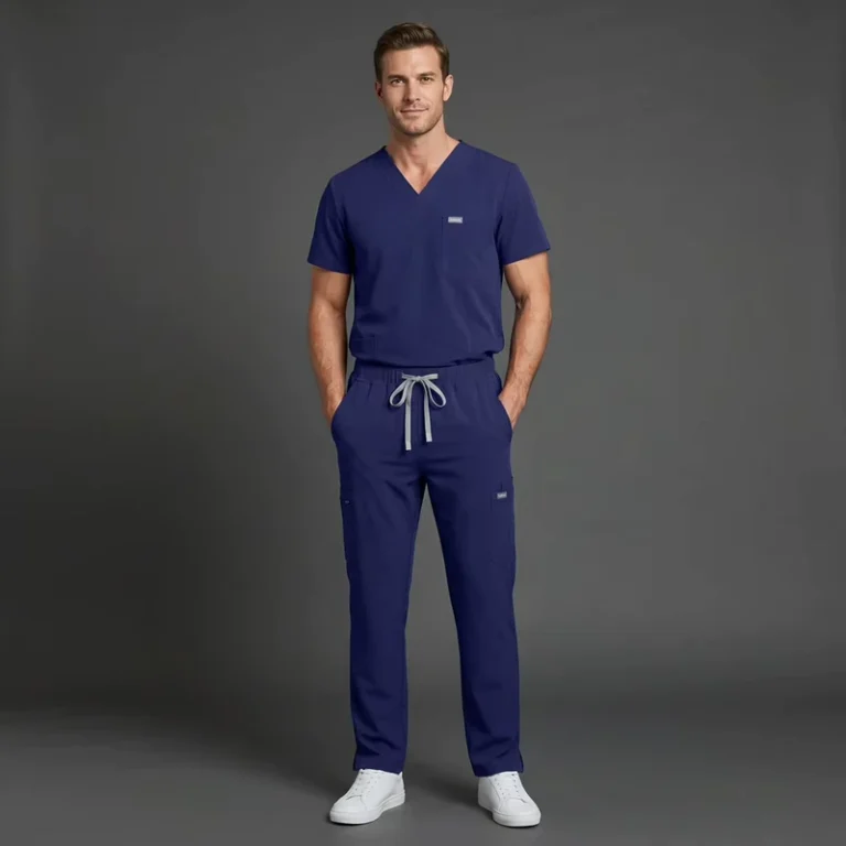 VIAOLI-Flowing-Comfortable-Nurse-Medical-Scrub-Uniform-Sets-Polyester-Rayon-Elastane-V-Neck-Straight