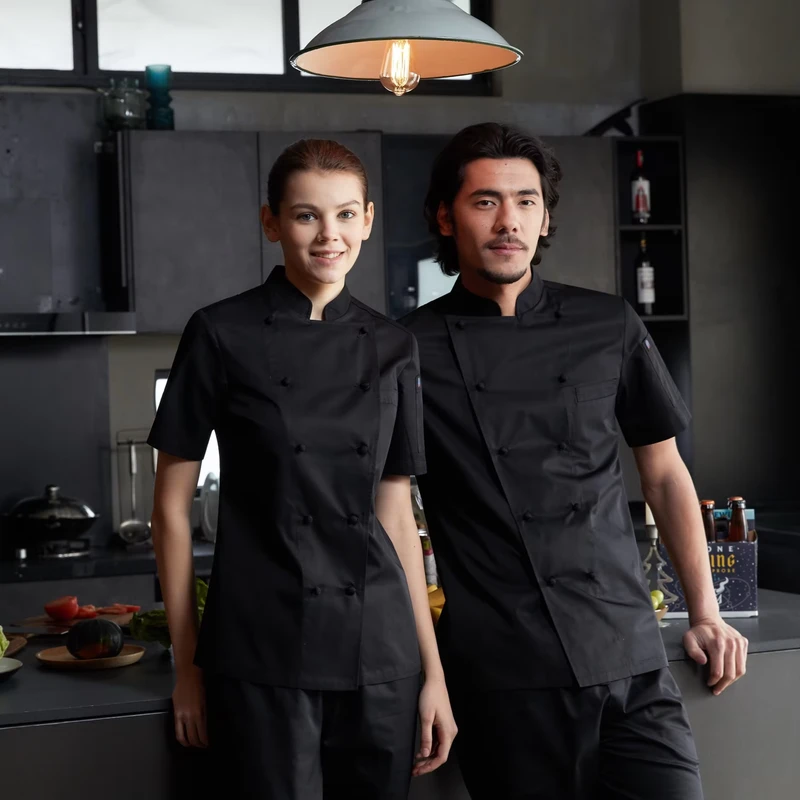 VS712 Short-Sleeve Chef Uniform Summer Hotel Restaurant Bar Kitchen Staff Workwear