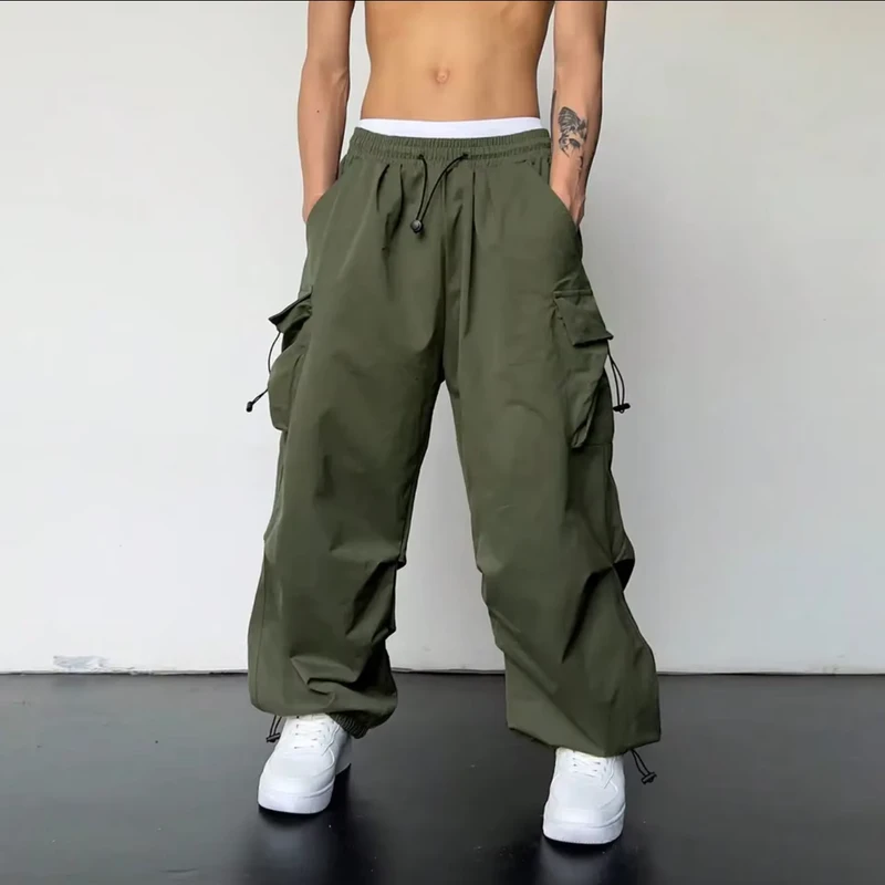 Vintage Reinforced Breathable Tapered Belt-Waist Cargo Work Pants