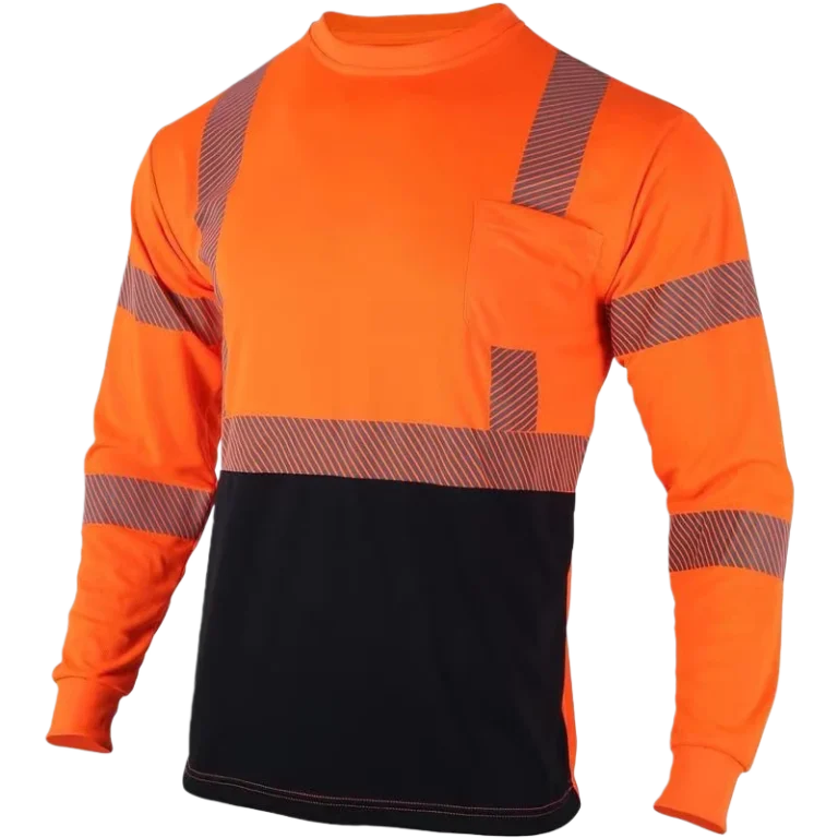 Visibility-Construction-Breathable-Reflective-Long-Sleeve-Hi-Vis-Safety-Shirt