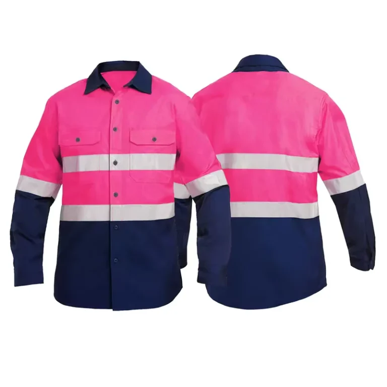 Visibility-Cotton-Drill-Work-Shirt-Long-Sleeve-Reflective-Mining-Hi-Vis-Breathable-Feature