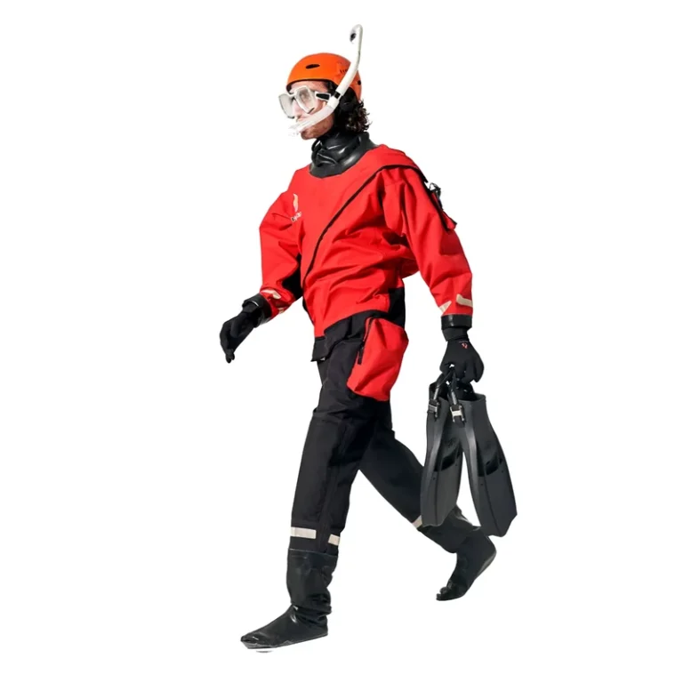 WOFULIN-Orange-Dry-Water-Rescue-Suit-with-Suede-Leather-Upper-and-Mesh-Fabric-Life-Vest-for-Emergency-Use