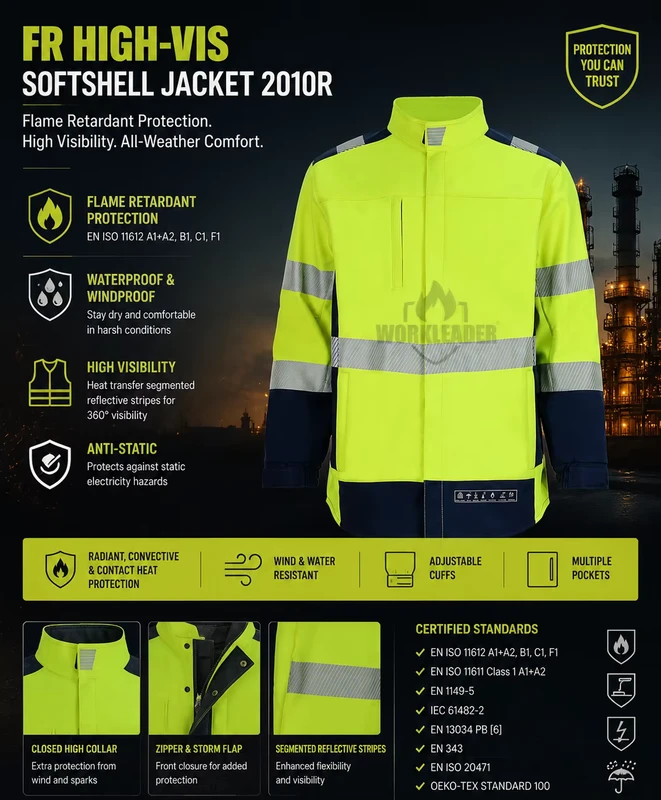 WORKLEADER-Multi-Norm-FR-Softshell-Jacket-EN-61482-EN-ISO11612-Hi-Vis-Safety-Arc-Flash-Protection-Water-Proof-Oil-Gas-Welding