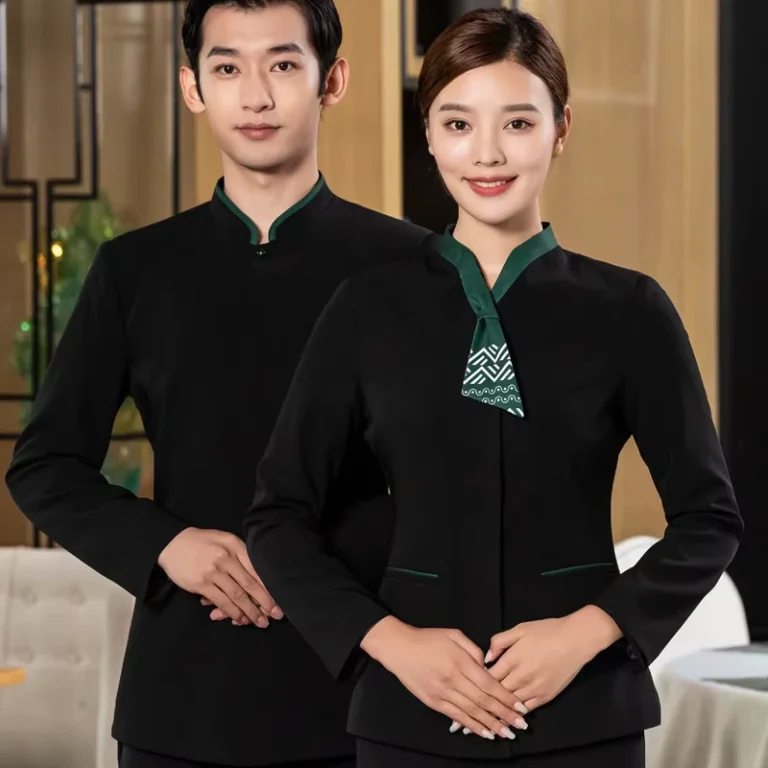 Waitress-Waiter-Top-Long-Sleeve-Mens-and-Womens-Cafe-Restaurant-Bar-Catering-Uniform