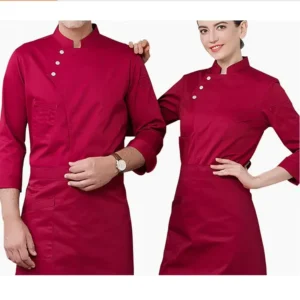 Warm Chef Uniforms for Men and Women Long Sleeve Winter Kitchen Workwear for Baker Hotel and Canteen Staff